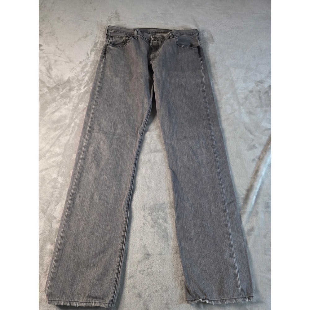 Levi's 501 Original Fit Jeans Mens 36x36 Gray Straight Leg Denim Pant